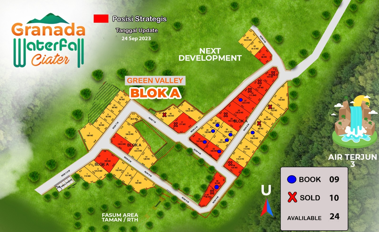 Harga Kavling Granada 41 Update Site Plan Kavling Granada Waterfall Ciater Blok A
