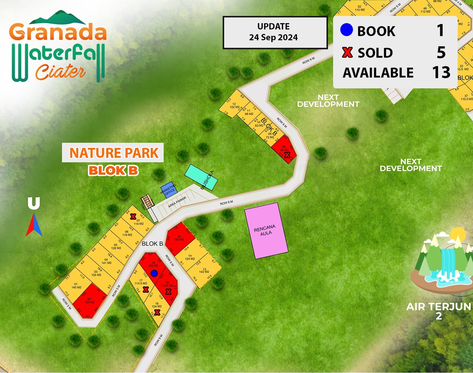 Harga Kavling Granada 42 Update Site Plan Kavling Granada Waterfall Ciater Blok B