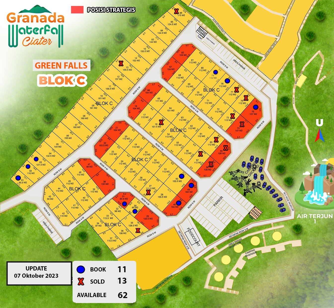 Harga Kavling Granada 43 Update Site Plan Kavling Granada Waterfall Ciater Blok C