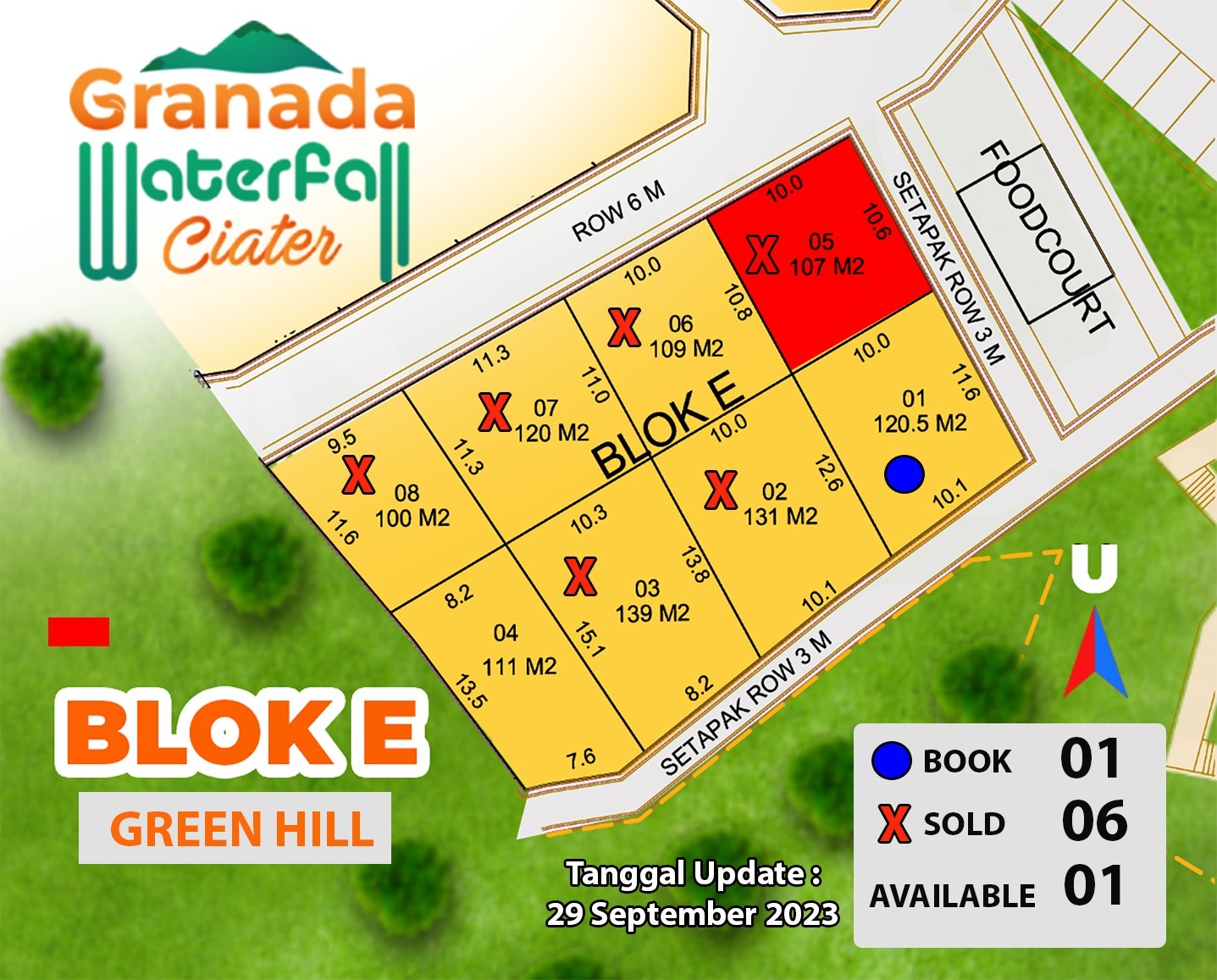 Harga Kavling Granada 45 Update Site Plan Kavling Granada Waterfall Ciater Blok E