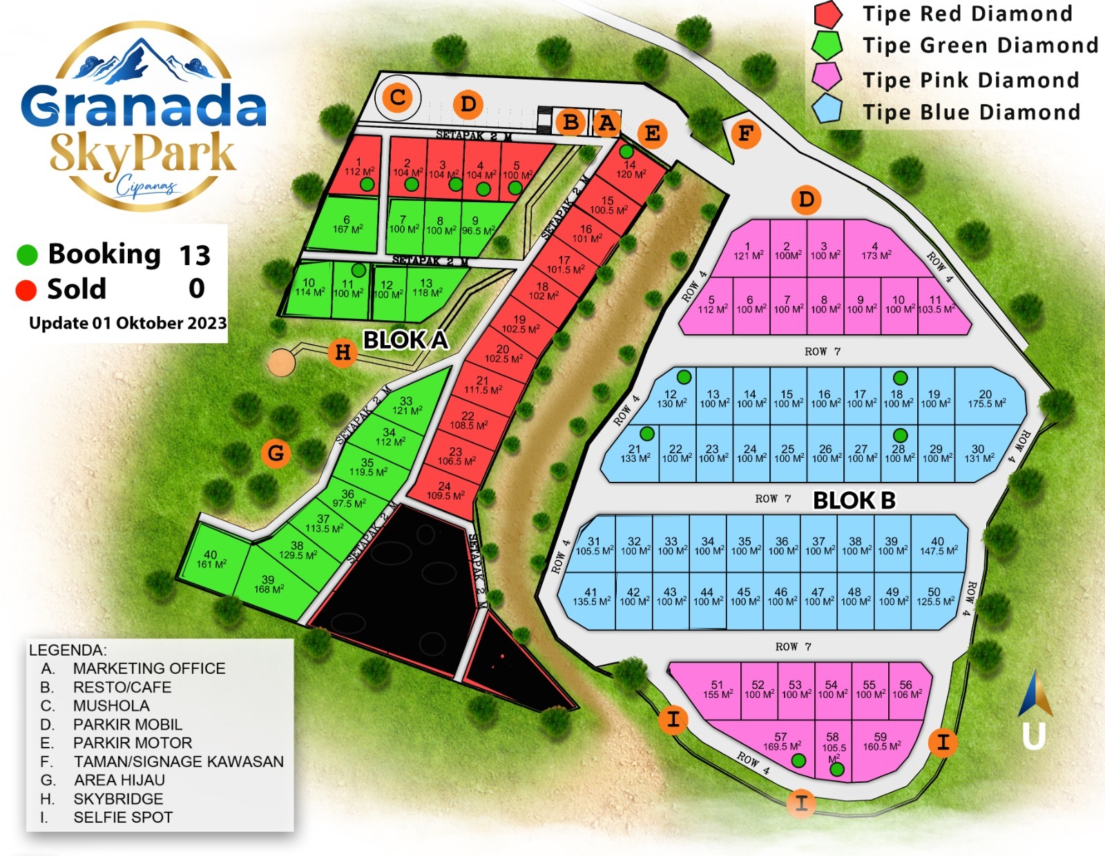 Harga Kavling Granada 46 Update master siteplan Granada Sky Park Cipas Puncak