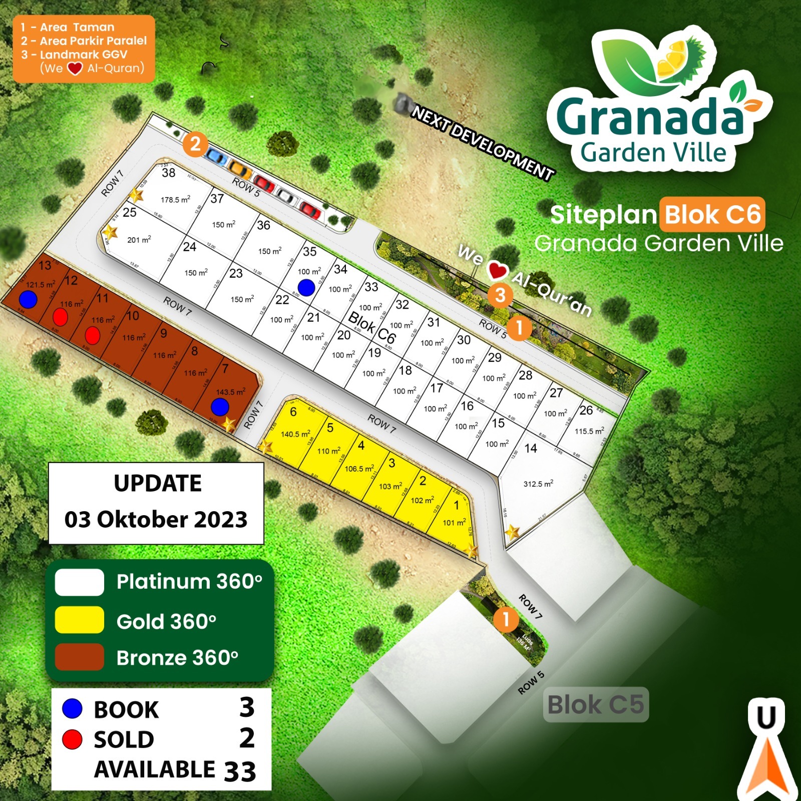 Harga Kavling Granada 28 Site Plan Kavling Granada Garden Ville Blok C6