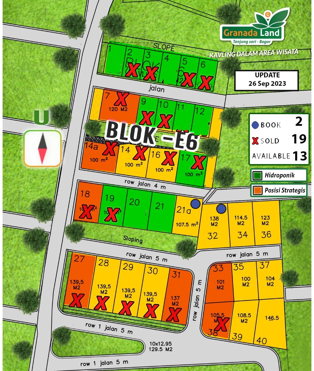 Harga Kavling Granada 15 Update Site Plan Kavling Granada Land Blok E6