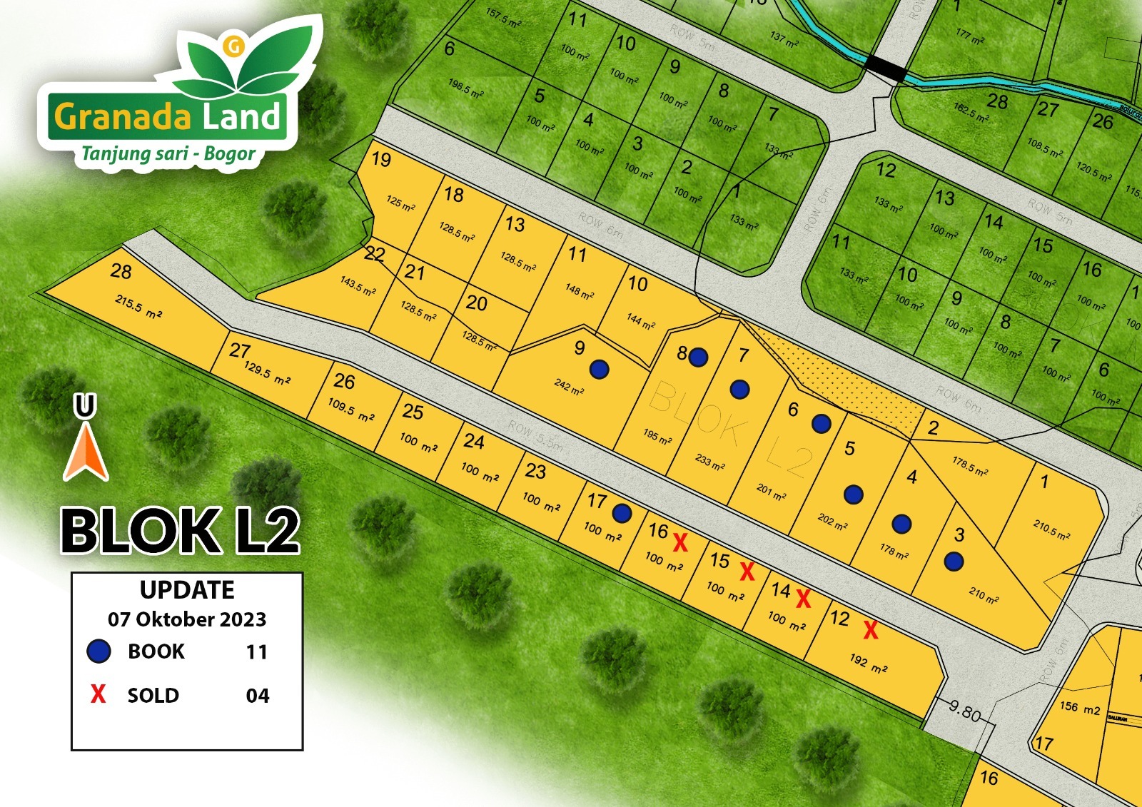 Harga Kavling Granada 23 Update Site Plan Kavling Granada Land Blok L2