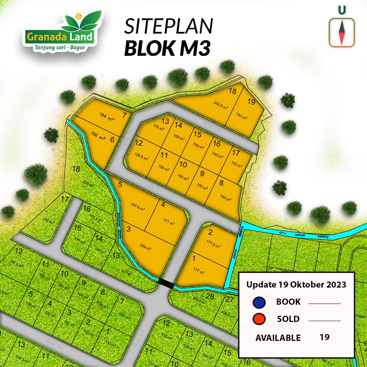 Harga Kavling Granada 25 Update Site Plan Kavling Granada Land Blok M3
