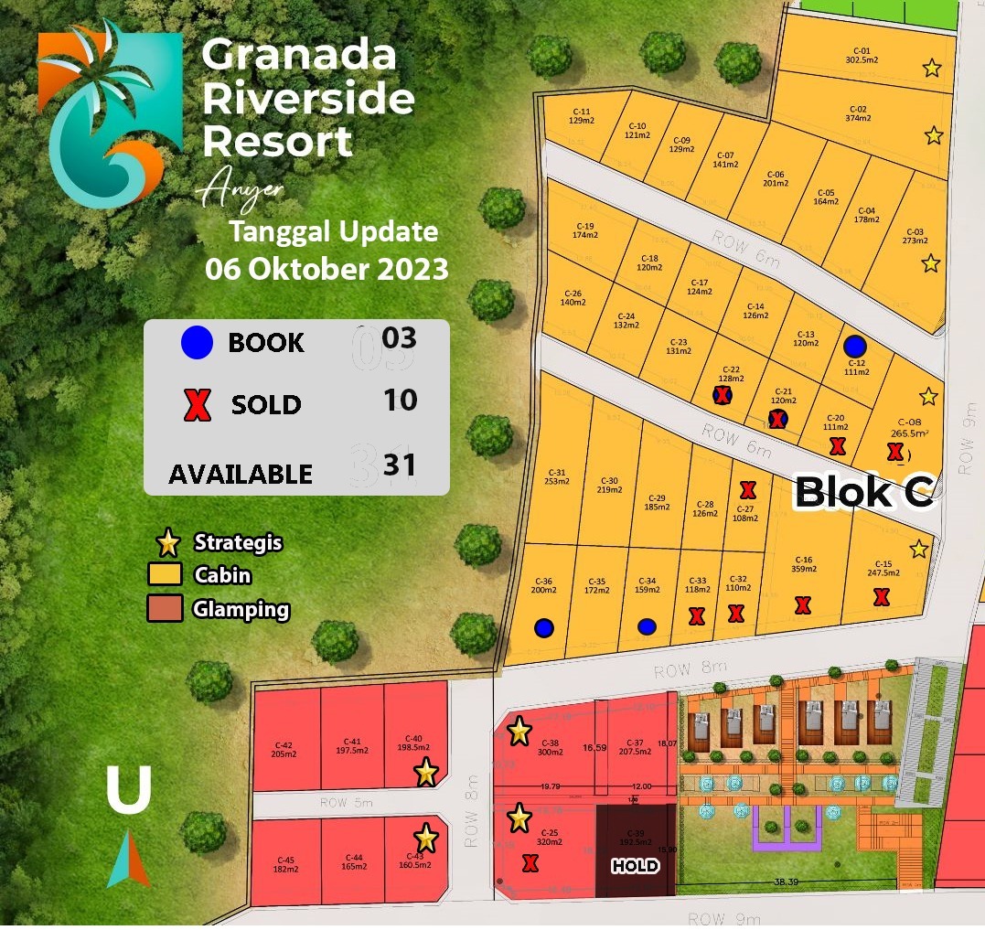 Harga Kavling Granada 33 Site Plan Kavling Granada Riverside Resort Anyer Blok C