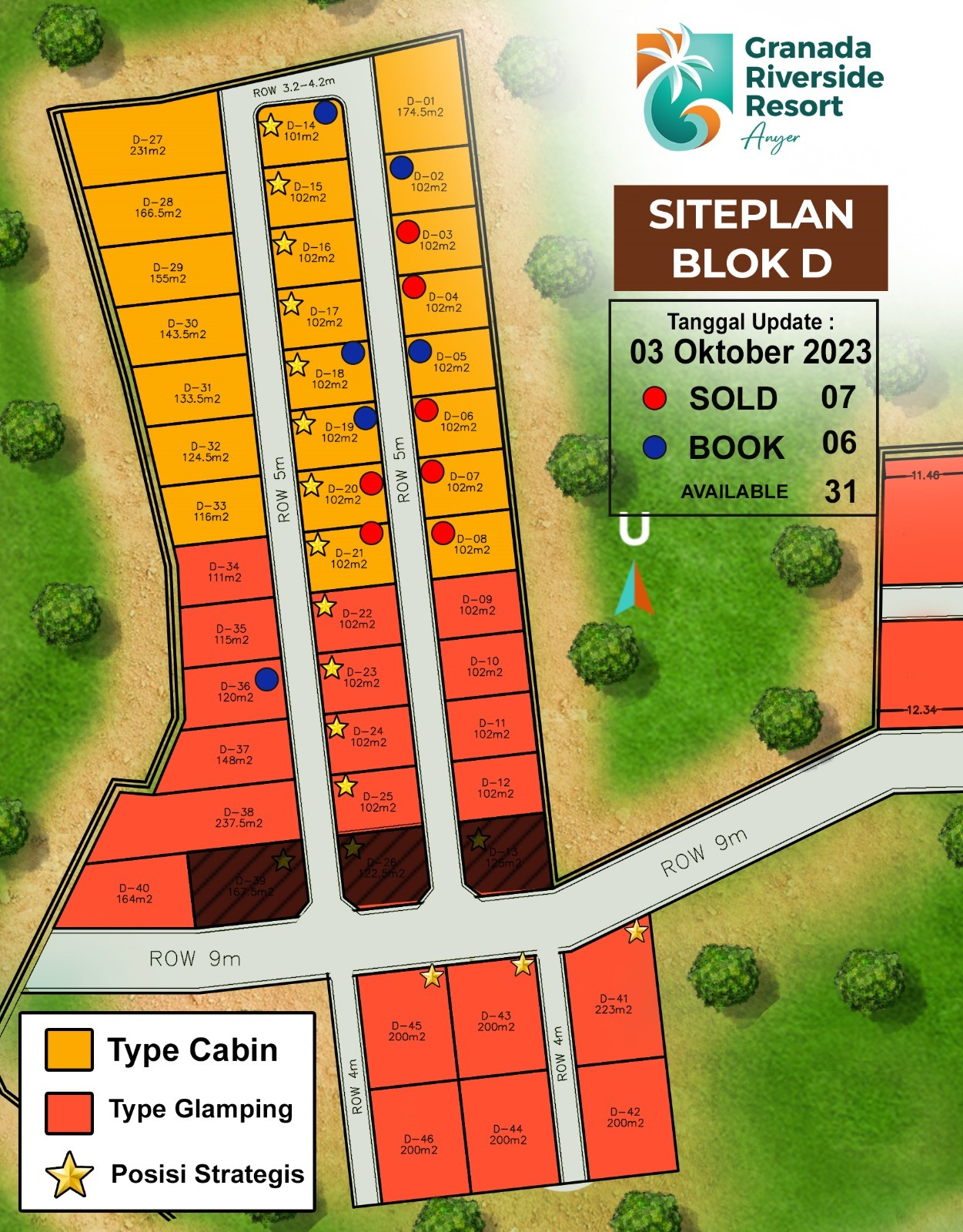 Harga Kavling Granada 36 Update Site Plan Kavling Granada Riverside Resort Anyer Blok D
