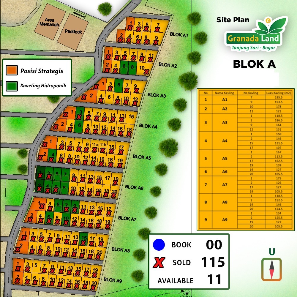 Harga Kavling Granada 10 update siteplan granada land blok A